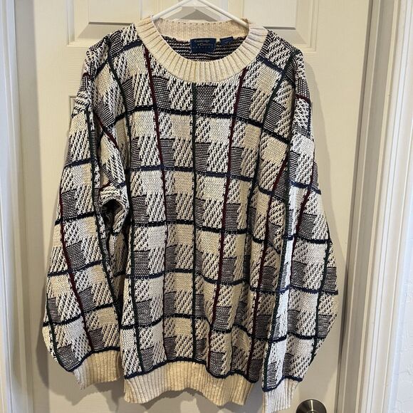 Vintage Mervyns Cambridge Classics Men Sweater Size Large Long Sleeve Cotton USA - Picture 2 of 11